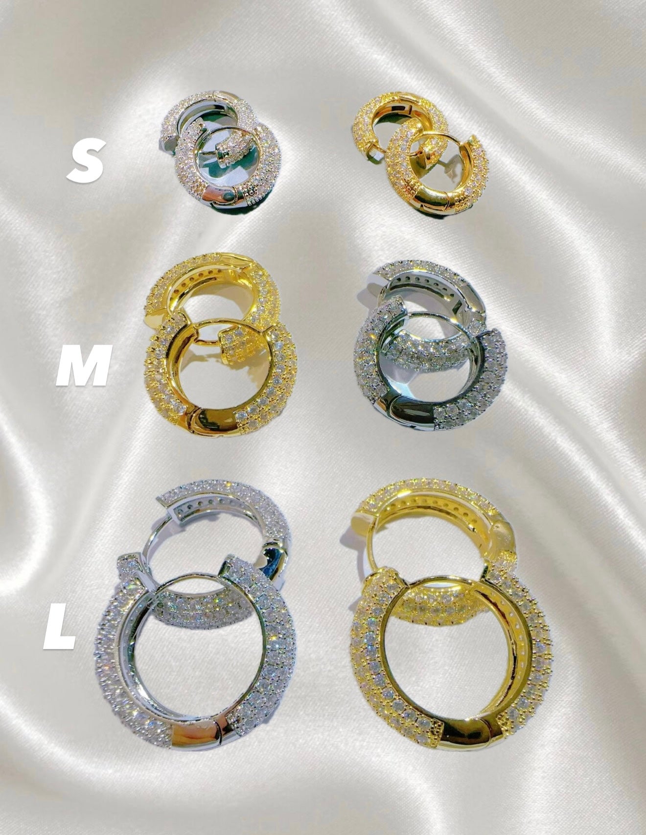 Orecchini Cerchietto strass - Golden Jewels