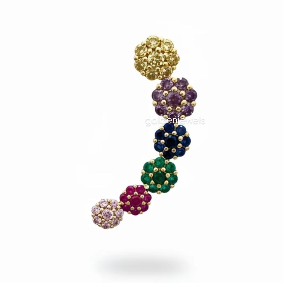 Earcuff Flowers - Golden Jewels
