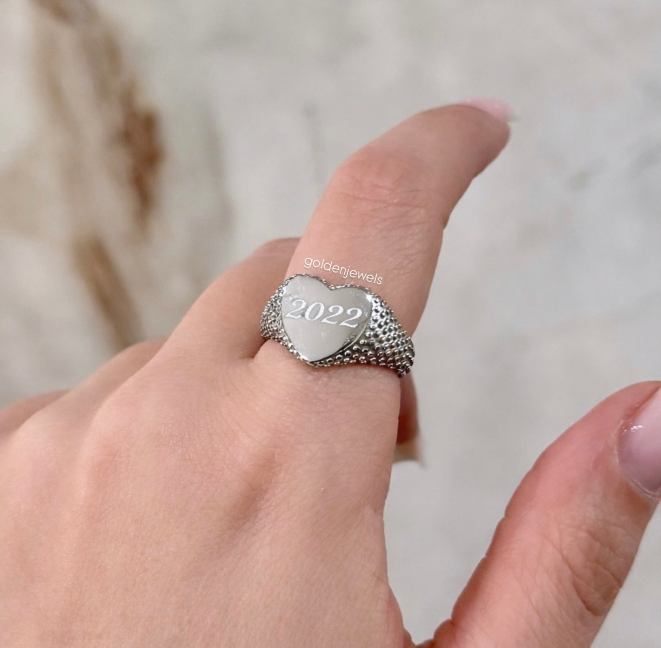 Anello Cuore Inciso - Golden Jewels