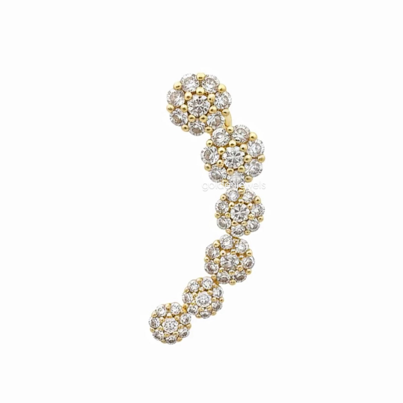 Earcuff Flowers - Golden Jewels