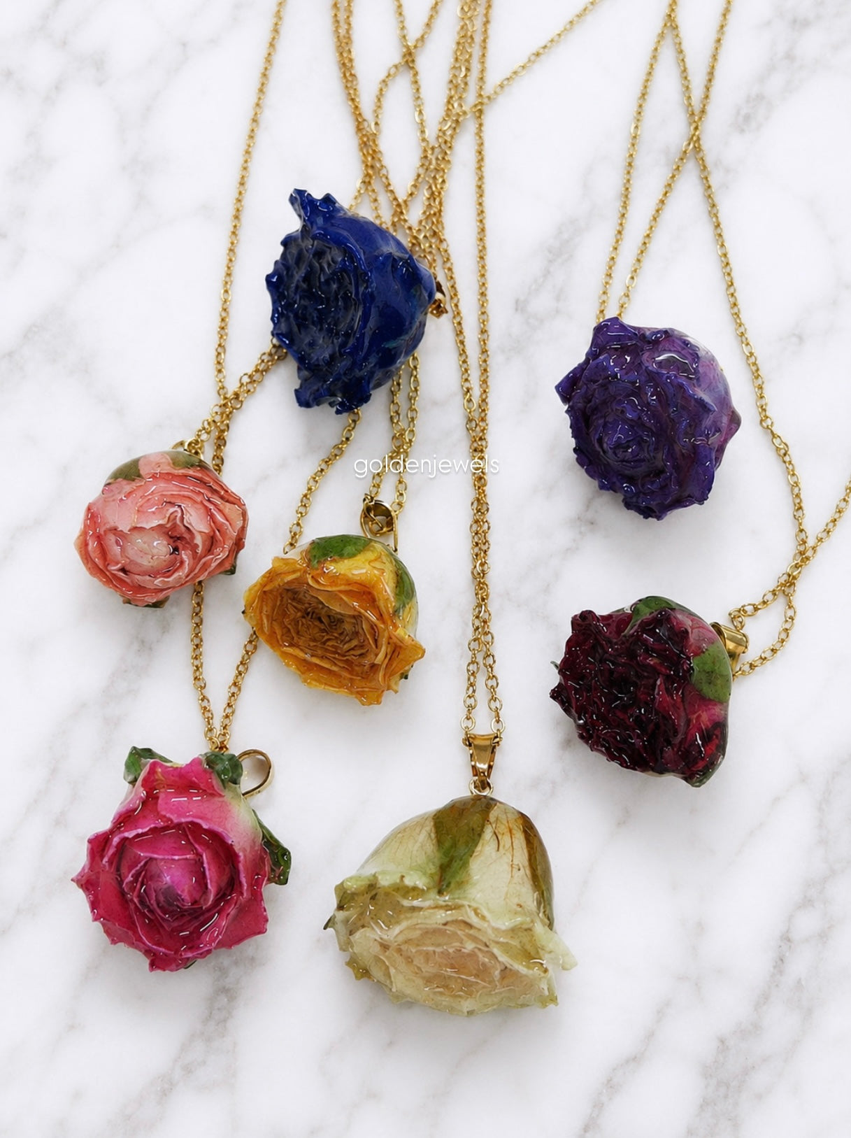 Collana Rosa realistica - Golden Jewels