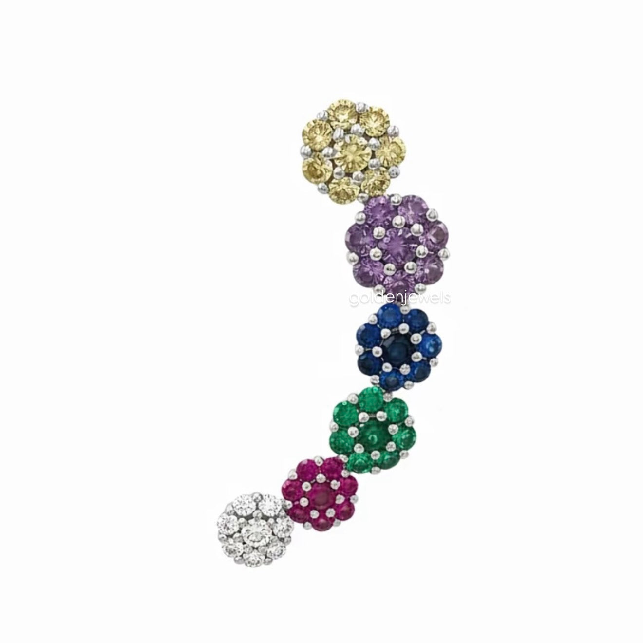 Earcuff Flowers - Golden Jewels